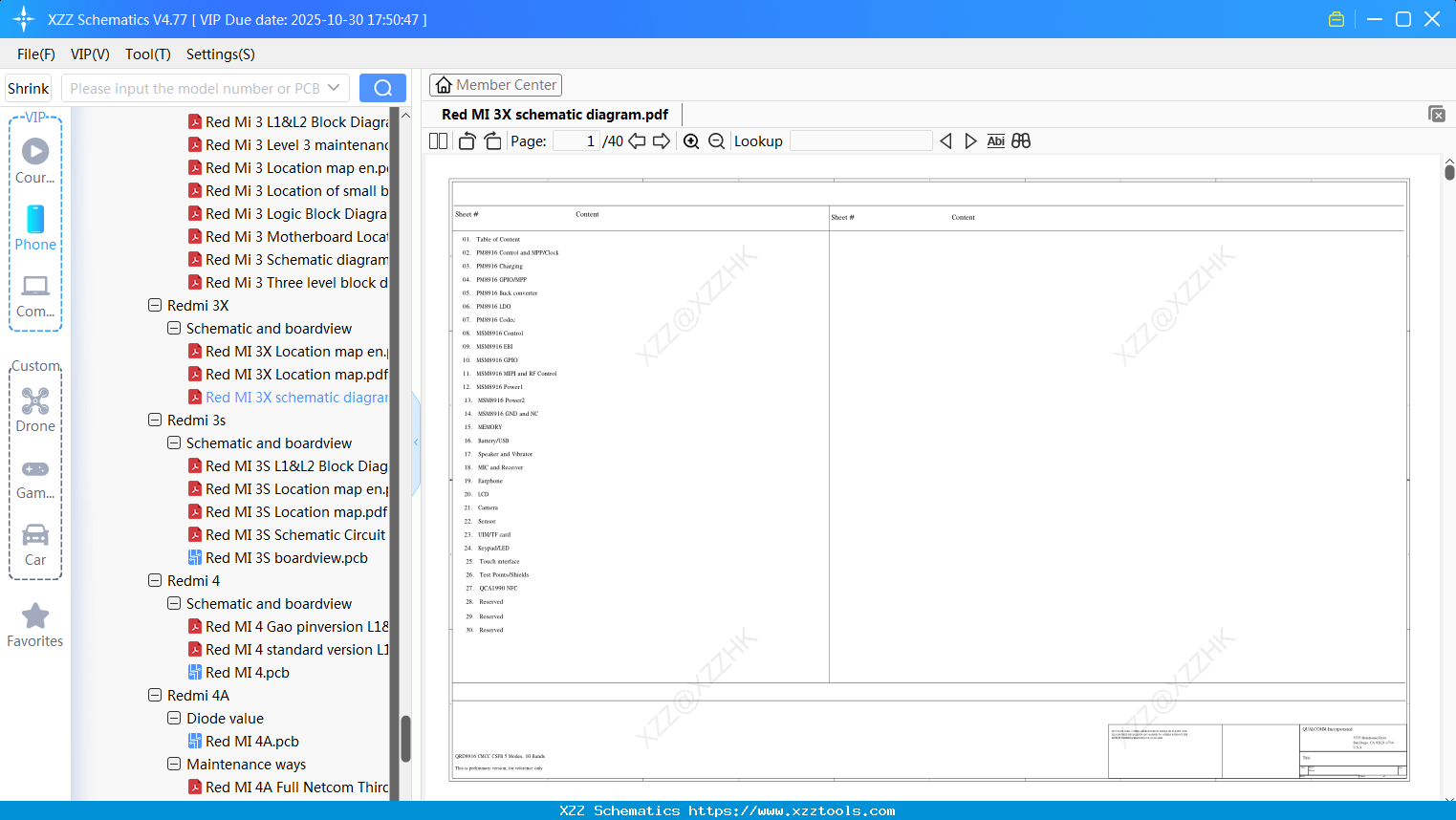 Xiaomi Redmi 3X Schematic Diagram